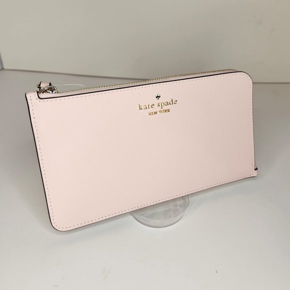 Kate Spade Medium Large Zip Wristlet - Lucy - Conch Pink - NWT - Picture 1 of 7